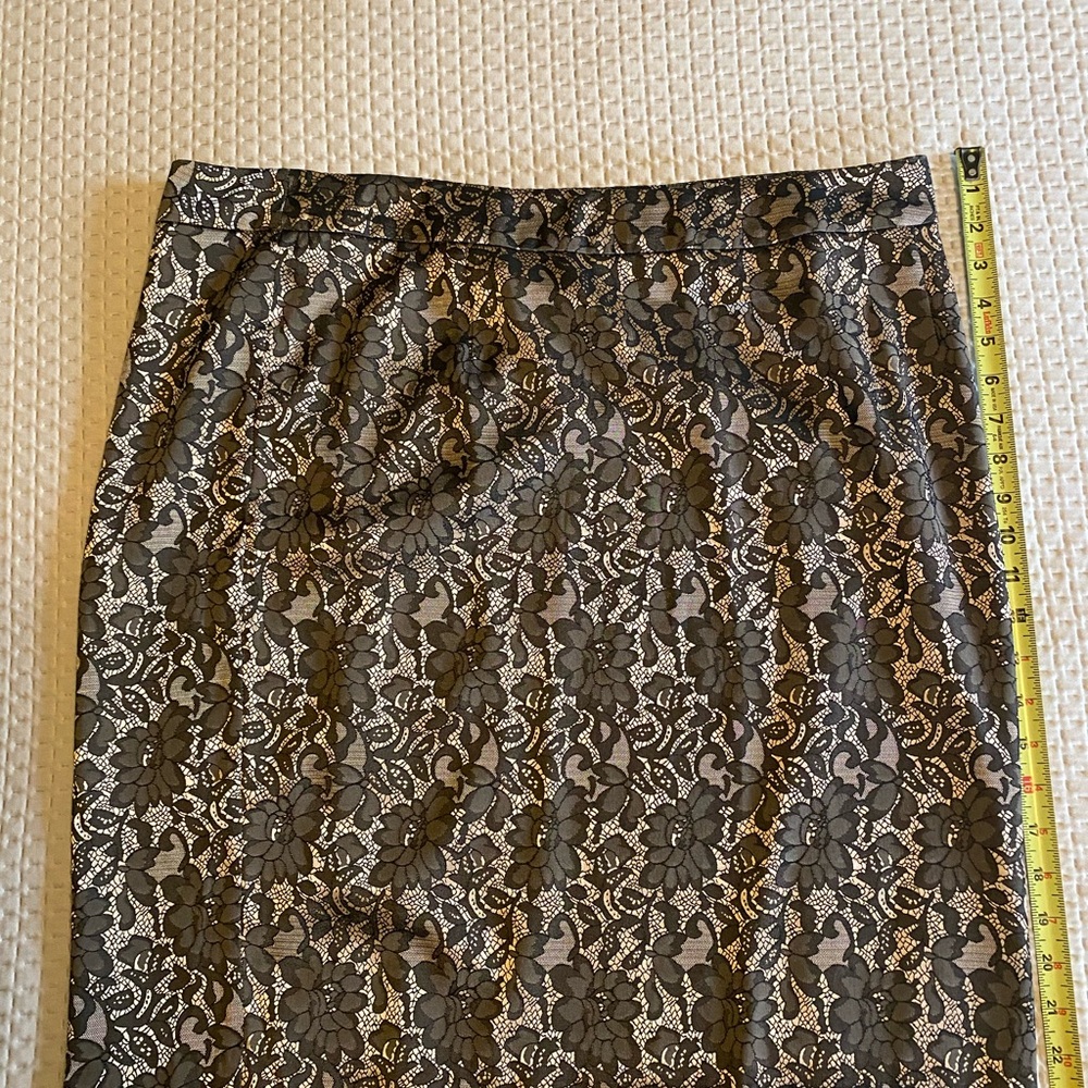 Lane Bryant Black and Cream Lace Pencil Skirt